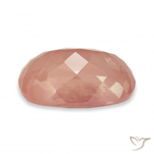Labradorita Andesina Naranja rojizo natural de 4.36 ct, Forma Cojín, Transparente