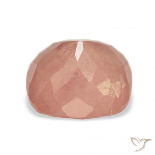 Labradorita Andesina Naranja rojizo natural de 3.66 ct, Forma Cojín, Transparente
