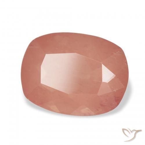 Labradorita Andesina Naranja rojizo natural de 3.73 ct, Forma Cojín, Transparente