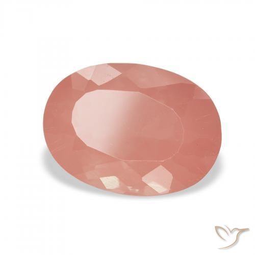 Labradorita Andesina Pale Red Orange natural de 1.90 ct, Ovalada, Transparente