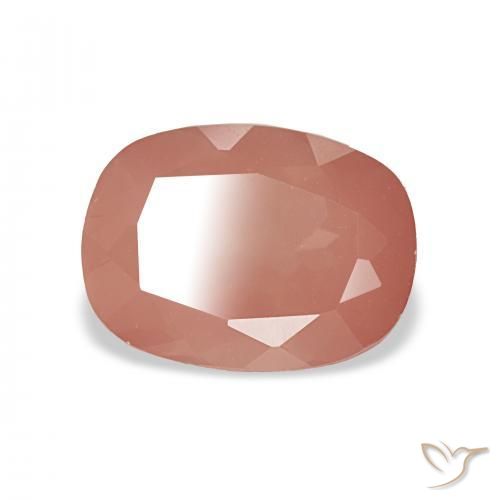 Labradorita Andesina Naranja rojizo pálido natural de 2.99 ct, Forma Cojín, Transparente