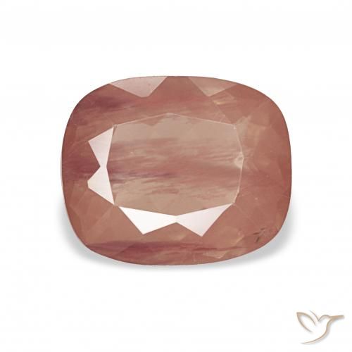 2.54ct Rojo medio Labradorita Andesina, Forma Cojín, Transparente