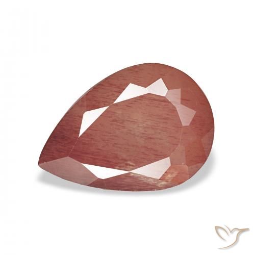 3.04ct Rojo medio Labradorita Andesina, En forma de pera, Transparente