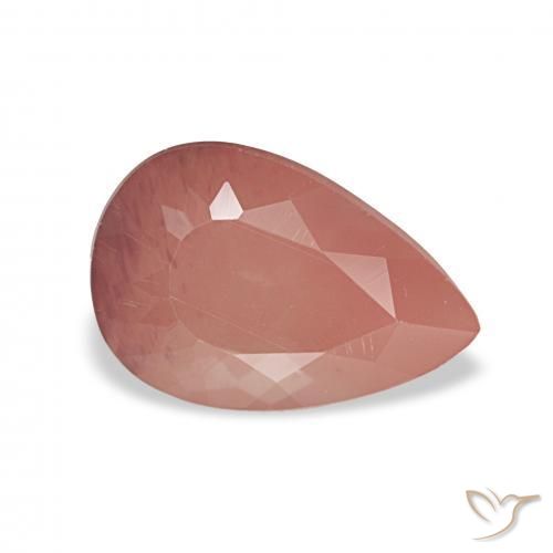 Labradorita Andesina Rosado medio natural de 1.86 ct, En forma de pera, Transparente