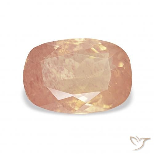2.53ct Naranja durazno claro Labradorita Andesina, Forma Cojín, Transparente