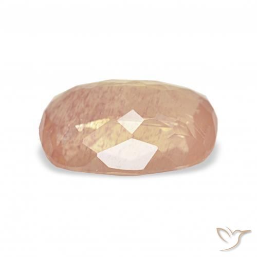 Labradorita Andesina Naranja durazno claro natural de 2.53 ct, Forma Cojín, Transparente