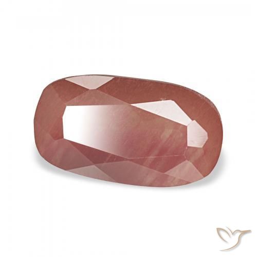 Labradorita Andesina Rojo medio natural de 2.02 ct, Forma Cojín, Transparente