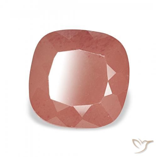 Labradorita Andesina Rojo medio natural de 2.65 ct, Forma Cojín, Transparente
