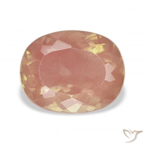 3.39ct Naranja durazno claro Labradorita Andesina, Forma Cojín, Transparente