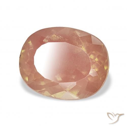 Labradorita Andesina Naranja durazno claro natural de 3.39 ct, Forma Cojín, Transparente