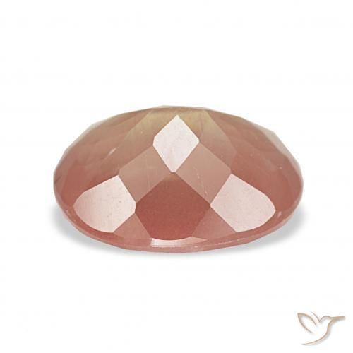 Labradorita Andesina Naranja durazno claro natural de 3.39 ct, Forma Cojín, Transparente