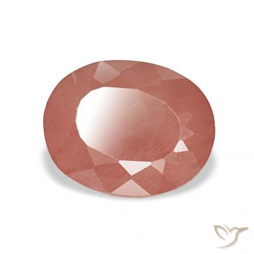 Labradorita Andesina Rojo medio natural de 2.75 ct, Ovalada, Transparente