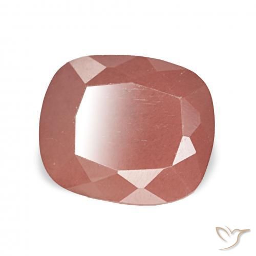 Labradorita Andesina Rojo medio natural de 2.63 ct, Forma Cojín, Translúcido