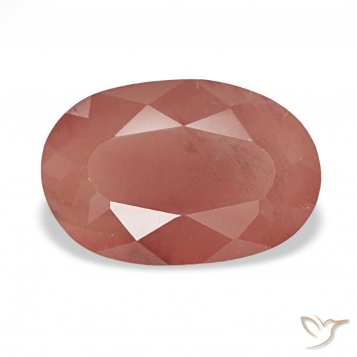 2.84ct Naranja rojizo pálido Labradorita Andesina, Ovalada, Translúcido
