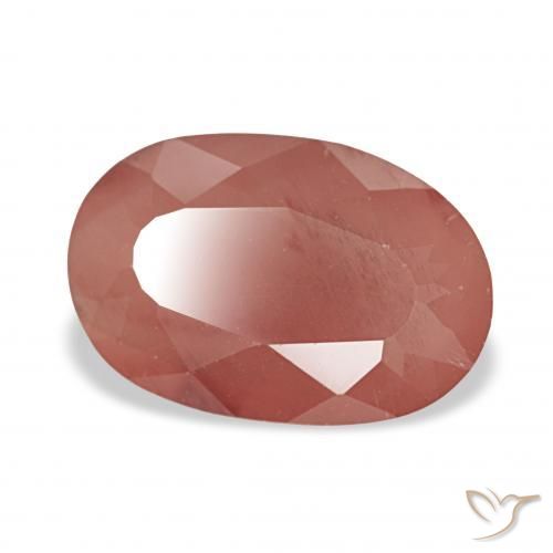 Labradorita Andesina Naranja rojizo pálido natural de 2.84 ct, Ovalada, Translúcido