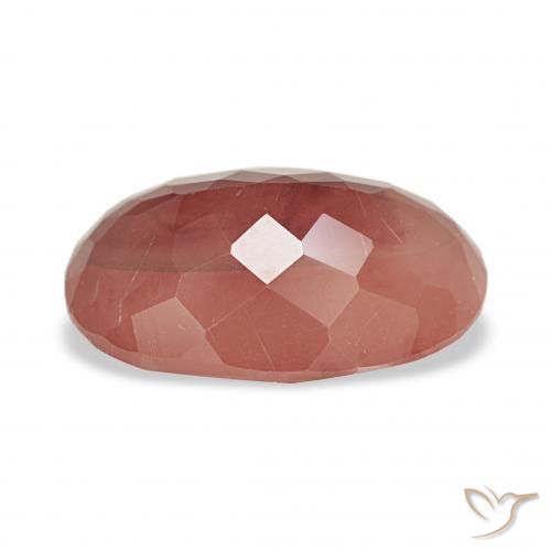 Labradorita Andesina Naranja rojizo pálido natural de 2.84 ct, Ovalada, Translúcido