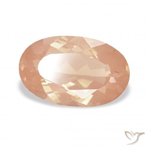 Labradorita Andesina Naranja claro natural de 2.20 ct, Ovalada, Transparente