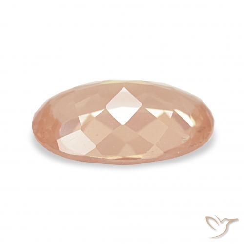 Labradorita Andesina Naranja claro natural de 2.20 ct, Ovalada, Transparente