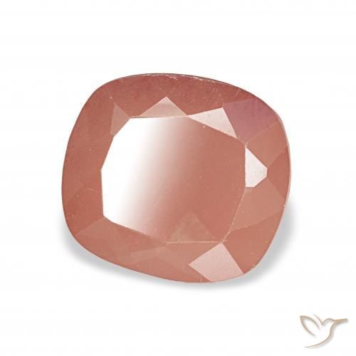 Labradorita Andesina Naranja rojizo natural de 2.74 ct, Forma Cojín, Transparente