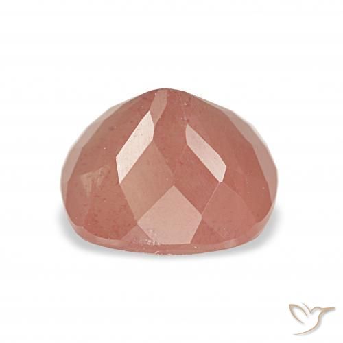 Labradorita Andesina Naranja rojizo natural de 2.74 ct, Forma Cojín, Transparente