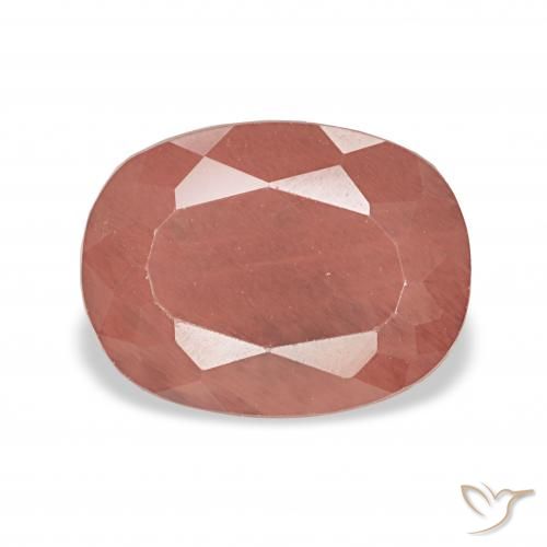 2.60ct Naranja rojizo pálido Labradorita Andesina, Forma Cojín, Translúcido