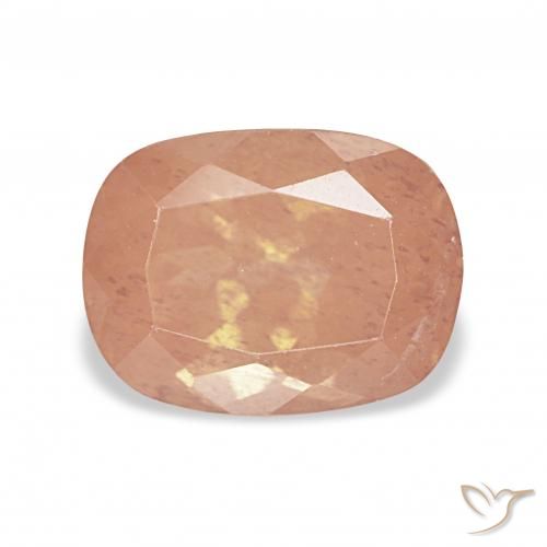 2.99ct Naranja rojizo Labradorita Andesina, Forma Cojín, Transparente