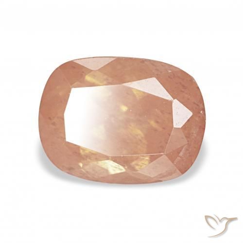 Labradorita Andesina Naranja rojizo natural de 2.99 ct, Forma Cojín, Transparente