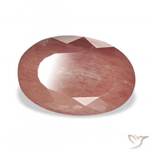 Labradorita Andesina Rojo medio natural de 3.80 ct, Ovalada, Transparente