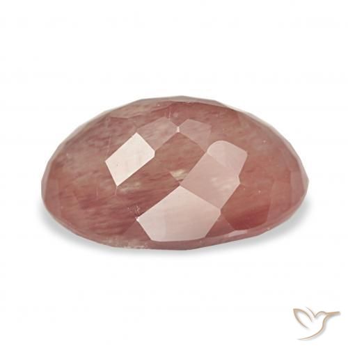 Labradorita Andesina Rojo medio natural de 3.80 ct, Ovalada, Transparente