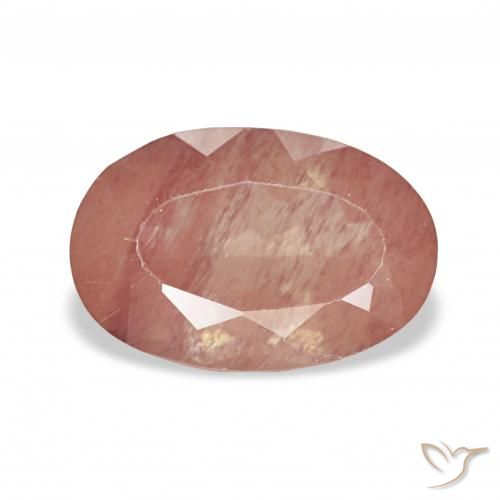 Labradorita Andesina Rojo medio natural de 2.46 ct, Ovalada, Transparente
