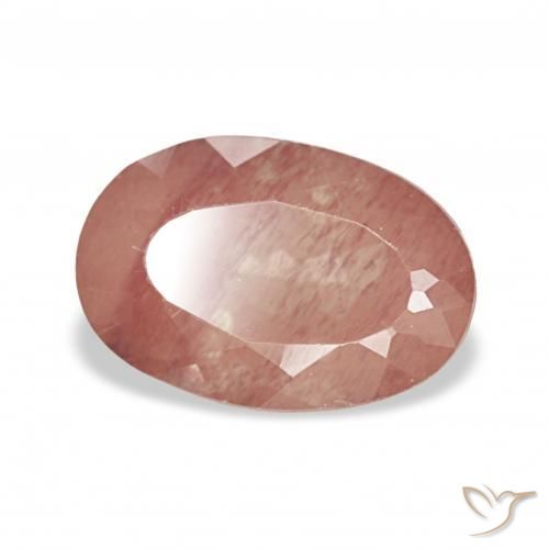 Labradorita Andesina Rojo medio natural de 2.46 ct, Ovalada, Transparente