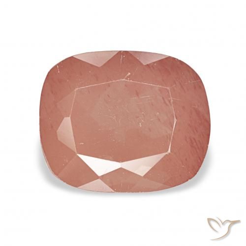 3.14ct Naranja rojizo pálido Labradorita Andesina, Forma Cojín, Transparente