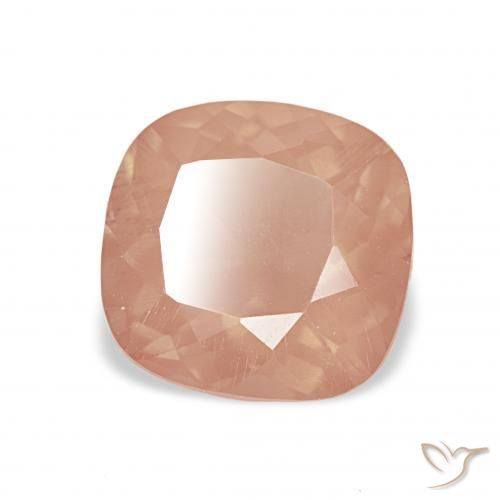 Labradorita Andesina Naranja rojizo claro natural de 2.76 ct, Forma Cojín, Transparente