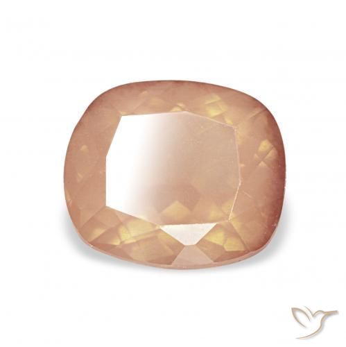 Labradorita Andesina Naranja cantaloupe natural de 1.76 ct, Forma Cojín, Transparente