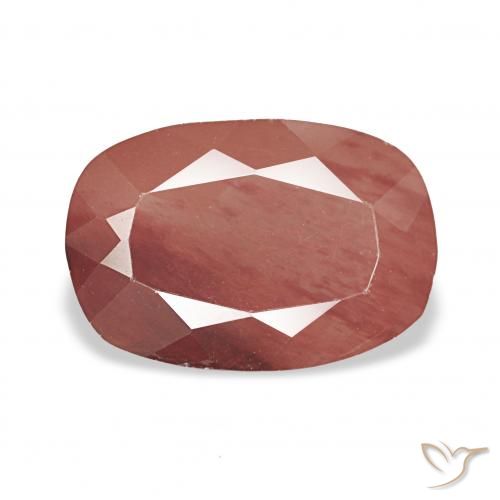 2.68ct Rojo medio Labradorita Andesina, Forma Cojín, Transparente