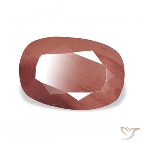 Labradorita Andesina Rojo medio natural de 2.68 ct, Forma Cojín, Transparente