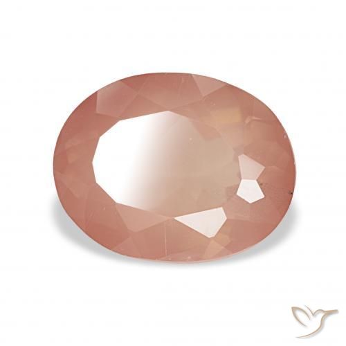 Labradorita Andesina Naranja rojizo pálido natural de 2.90 ct, Ovalada, Transparente