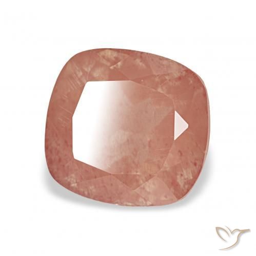 Labradorita Andesina Naranja rojizo natural de 2.25 ct, Forma Cojín, Transparente