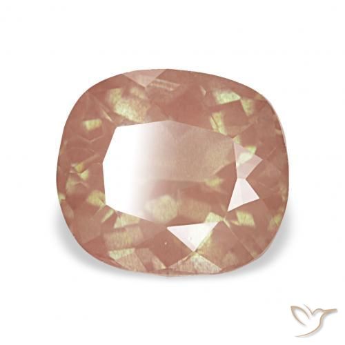 Labradorita Andesina Rosado claro natural de 1.85 ct, Forma Cojín, Transparente