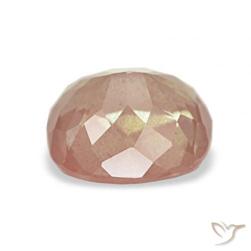 Labradorita Andesina Rosado claro natural de 1.85 ct, Forma Cojín, Transparente