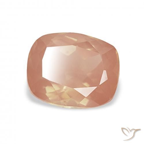Labradorita Andesina Naranja rojizo claro natural de 1.93 ct, Forma Cojín, Transparente