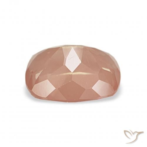 Labradorita Andesina Naranja rojizo claro natural de 1.93 ct, Forma Cojín, Transparente