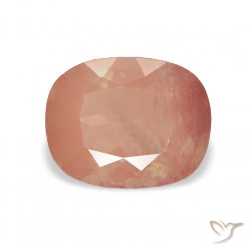 2.06ct Naranja rojizo Labradorita Andesina, Forma Cojín, Transparente