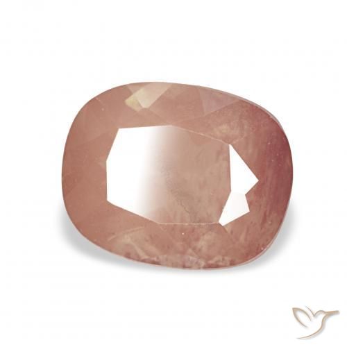 Labradorita Andesina Naranja rojizo natural de 2.06 ct, Forma Cojín, Transparente