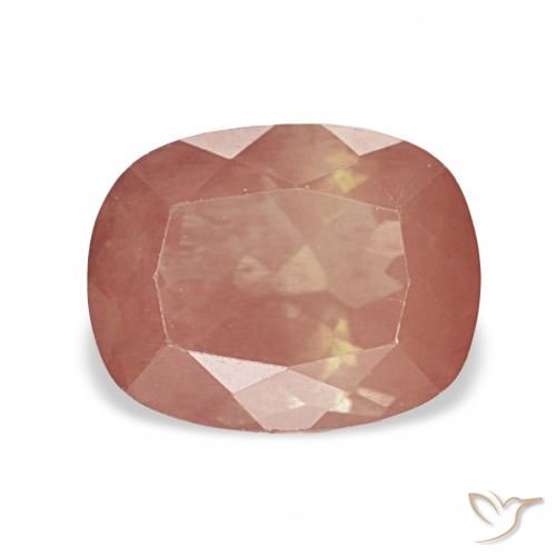 2.65ct Naranja rojizo pálido Labradorita Andesina, Forma Cojín, Transparente
