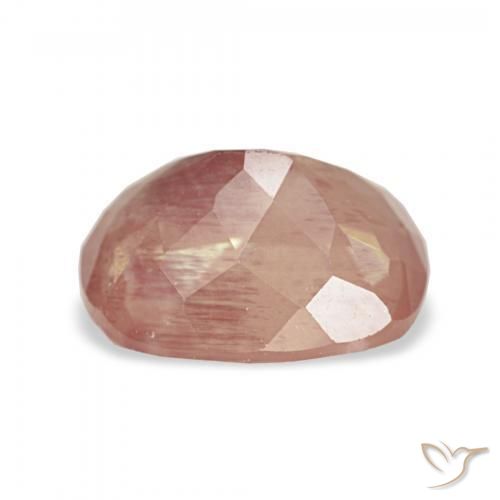 Labradorita Andesina Naranja rojizo pálido natural de 2.65 ct, Forma Cojín, Transparente