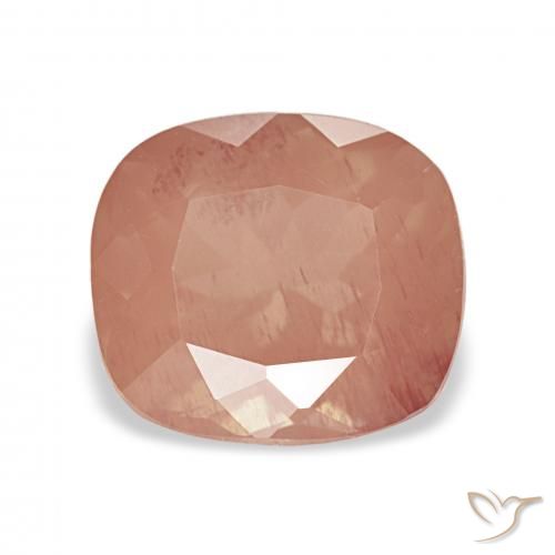 2.54ct Naranja rojizo Labradorita Andesina, Forma Cojín, Transparente