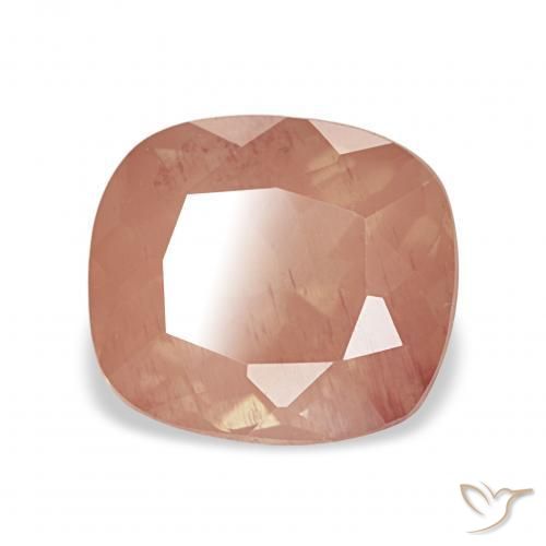 Labradorita Andesina Naranja rojizo natural de 2.54 ct, Forma Cojín, Transparente