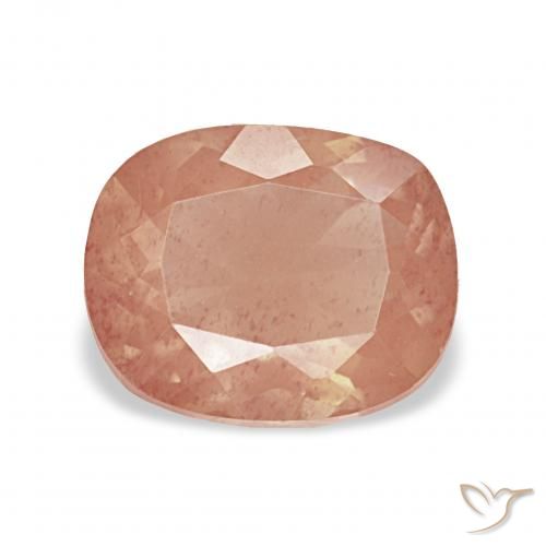 Labradorita Andesina Naranja rojizo claro natural de 2.07 ct, Forma Cojín, VVS