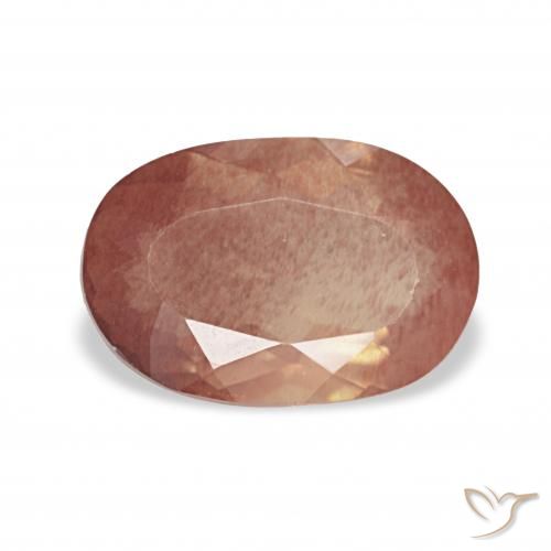 1.99ct Roja Anaranjada Labradorita Andesina, Ovalada, Transparente